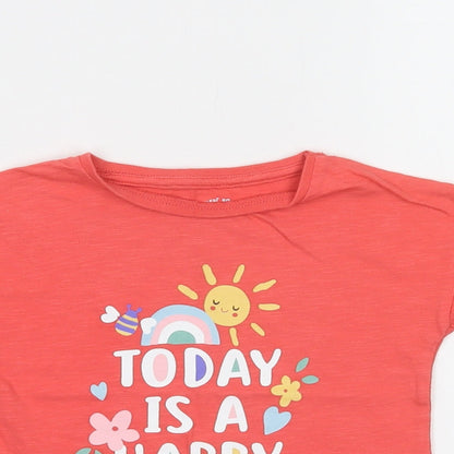 F&F Baby Pink  Cotton Basic Polo Size 18-24 Months Crew Neck  - Happy Day