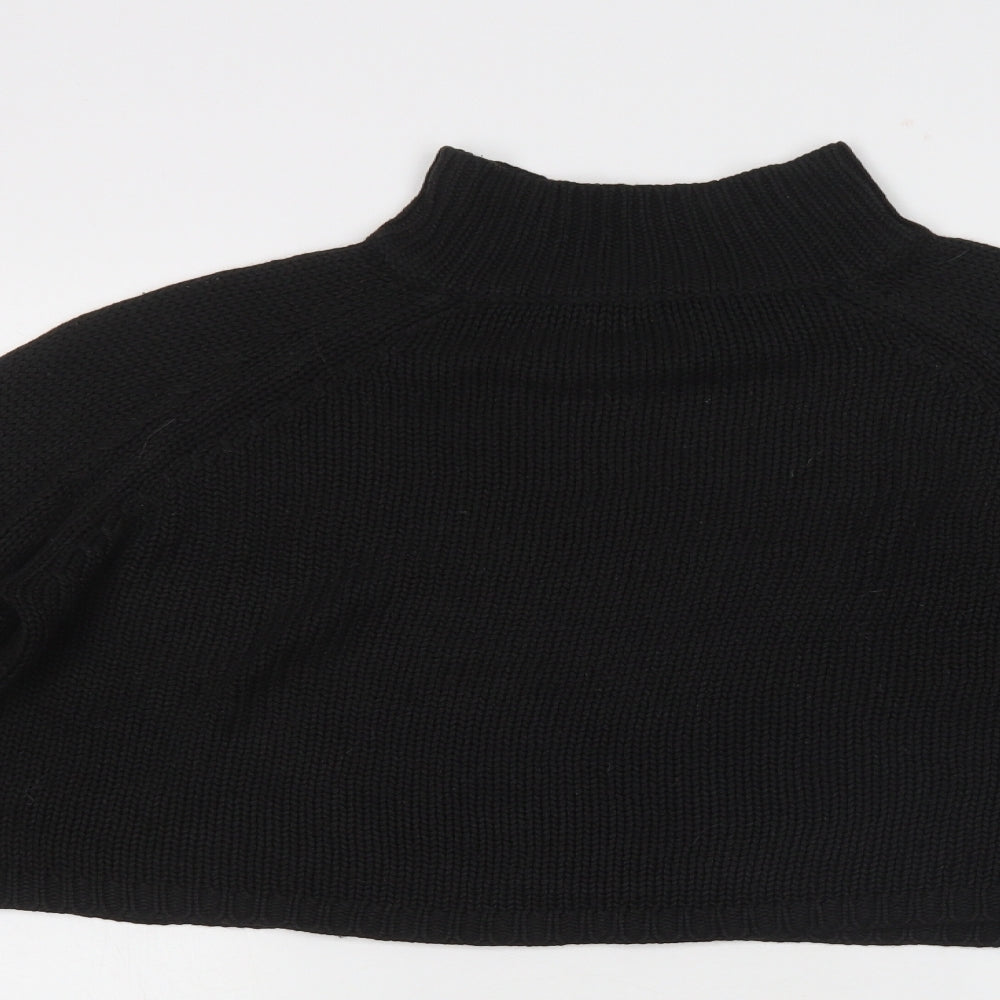 QED Womens Black Mock Neck  Acrylic Pullover Jumper Size M