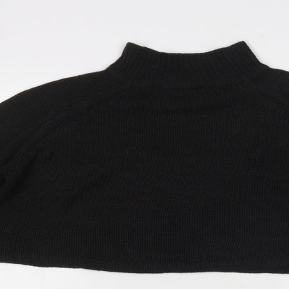QED Womens Black Mock Neck  Acrylic Pullover Jumper Size M