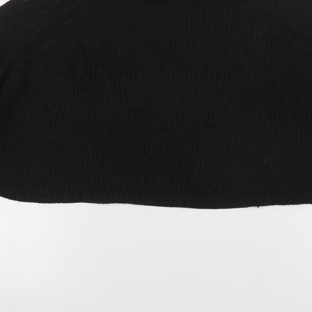 QED Womens Black Mock Neck  Acrylic Pullover Jumper Size M