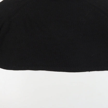 QED Womens Black Mock Neck  Acrylic Pullover Jumper Size M