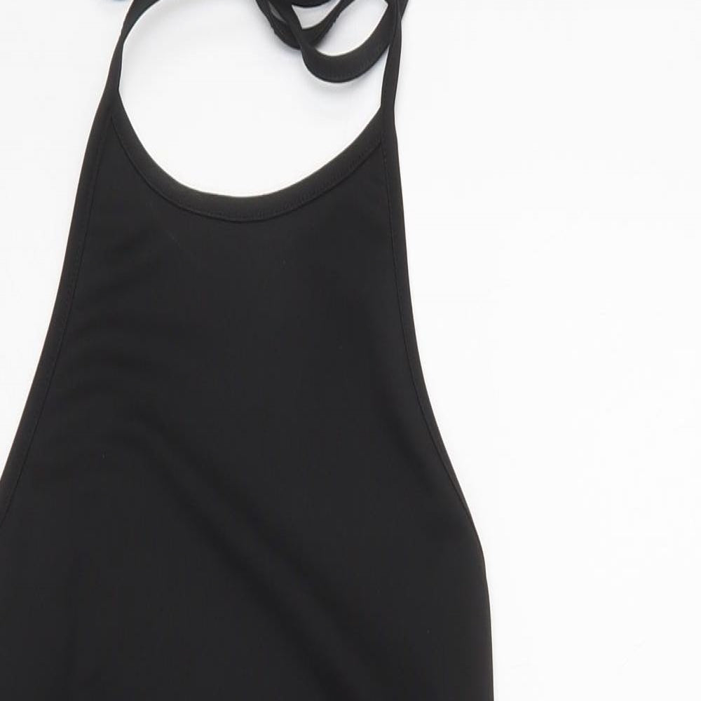 Preworn Womens Black  Polyester Bodycon  Size S  Halter