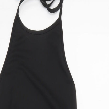 Preworn Womens Black  Polyester Bodycon  Size S  Halter