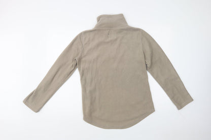 Real Clothing Womens Beige  Polyester Henley Sweatshirt Size S  Zip