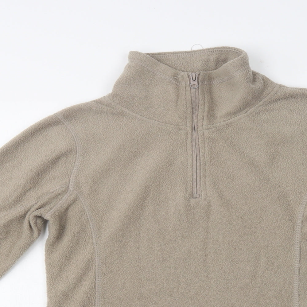 Real Clothing Womens Beige  Polyester Henley Sweatshirt Size S  Zip