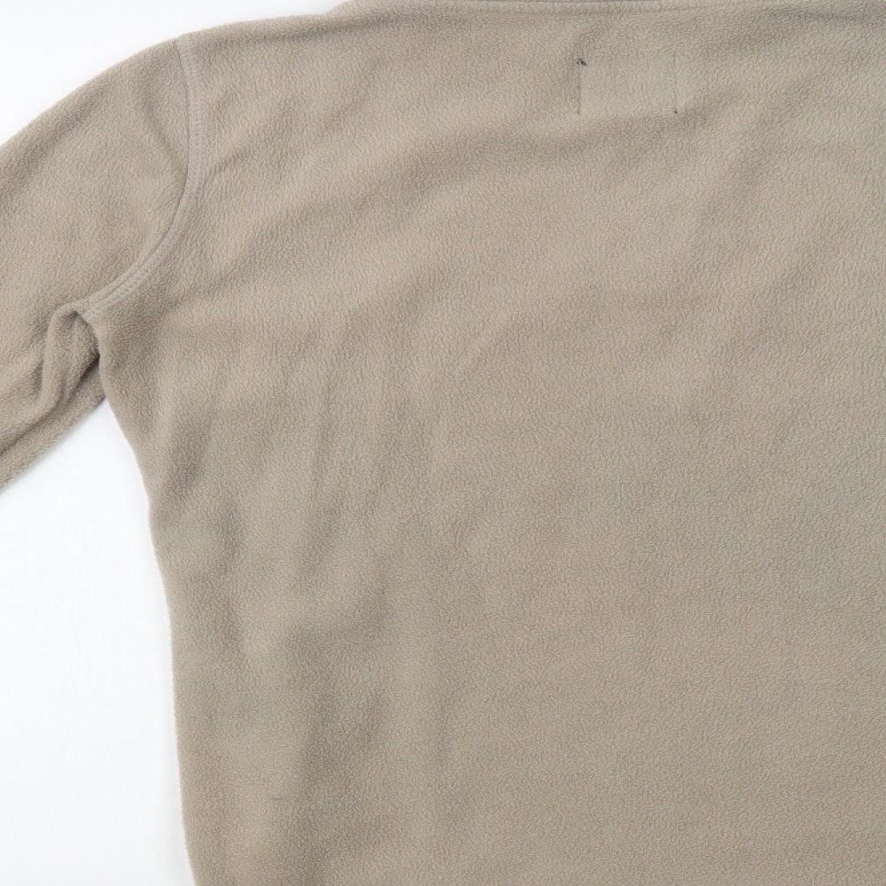 Real Clothing Womens Beige  Polyester Henley Sweatshirt Size S  Zip