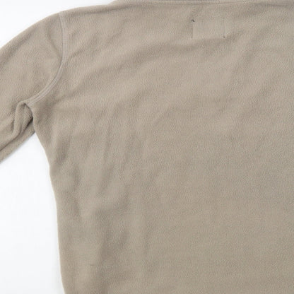 Real Clothing Womens Beige  Polyester Henley Sweatshirt Size S  Zip