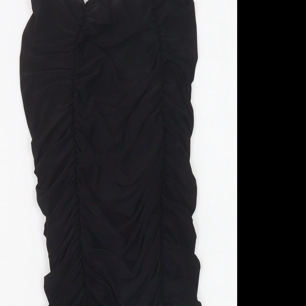 PRETTYLITTLETHING Womens Black  Polyester Bodycon  Size 6  Off the Shoulder