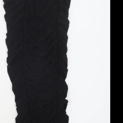 PRETTYLITTLETHING Womens Black  Polyester Bodycon  Size 6  Off the Shoulder