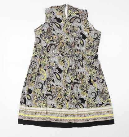 H&M Womens Multicoloured Paisley Viscose Tank Dress  Size M  Round Neck