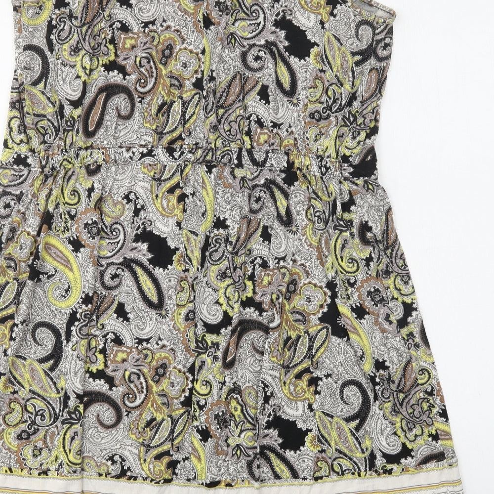 H&M Womens Multicoloured Paisley Viscose Tank Dress  Size M  Round Neck