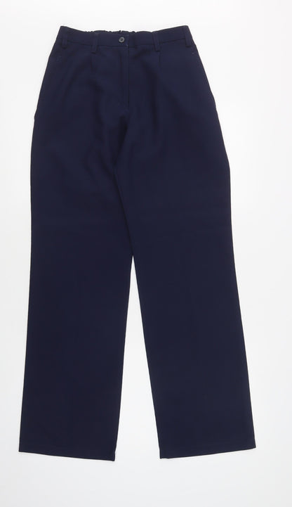 Tailored Image Womens Blue  Polyester Dress Pants Trousers Size 10 L32 in Regular Button