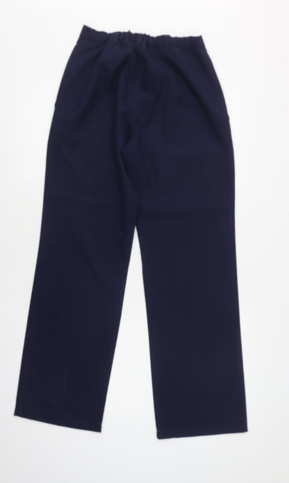 Tailored Image Womens Blue  Polyester Dress Pants Trousers Size 10 L32 in Regular Button