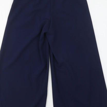 Queenie London Womens Blue  Polyester Dress Pants Trousers Size 8 L23 in Regular Zip