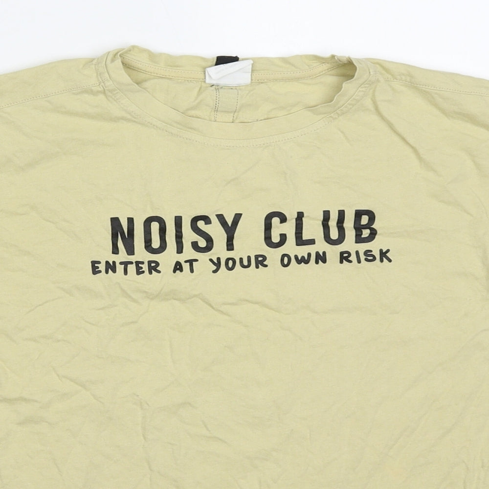 Zara Boys Beige  Cotton Basic T-Shirt Size 10 Years Crew Neck Pullover - Noisy Club