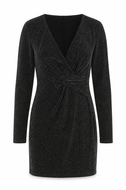 Pull & Bear Womens Black  Nylon Mini  Size S  V-Neck Pullover