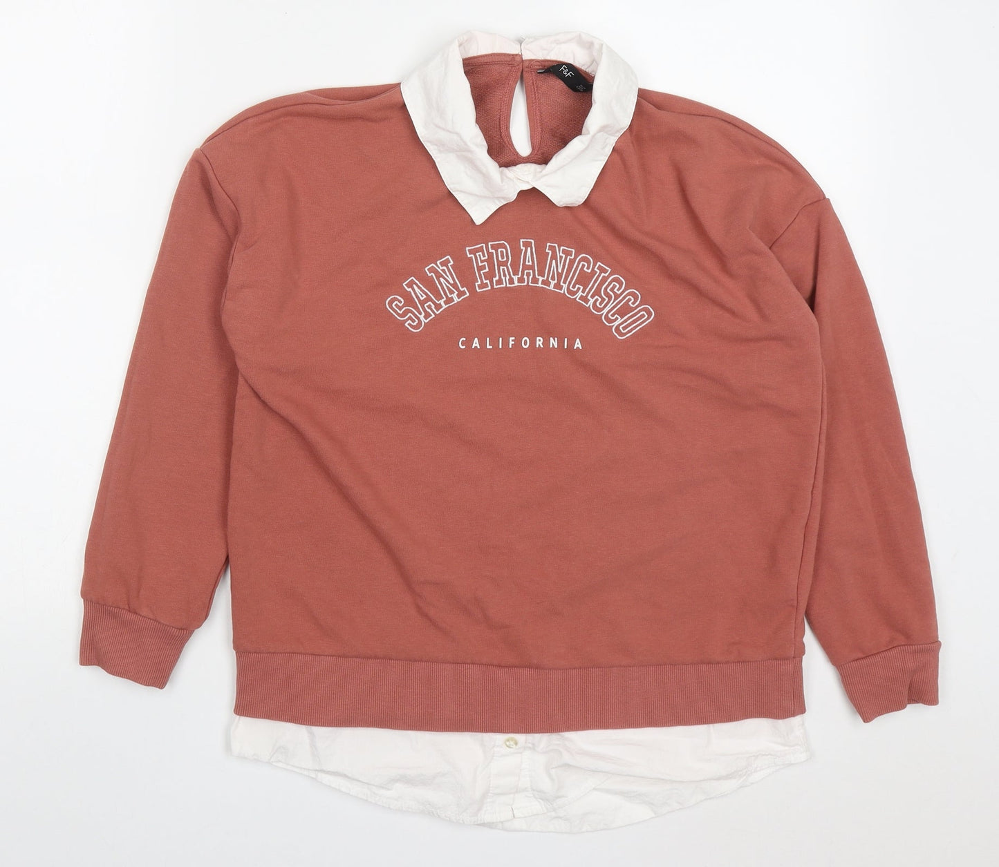 F&F Womens Pink  Cotton Pullover Sweatshirt Size 10  Pullover - San Francisco California