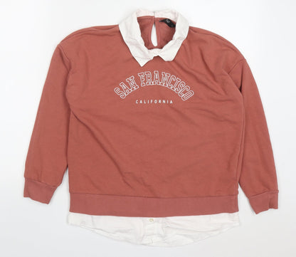 F&F Womens Pink  Cotton Pullover Sweatshirt Size 10  Pullover - San Francisco California