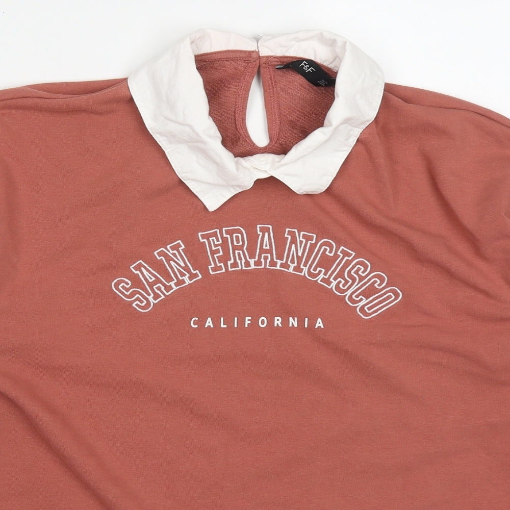 F&F Womens Pink  Cotton Pullover Sweatshirt Size 10  Pullover - San Francisco California
