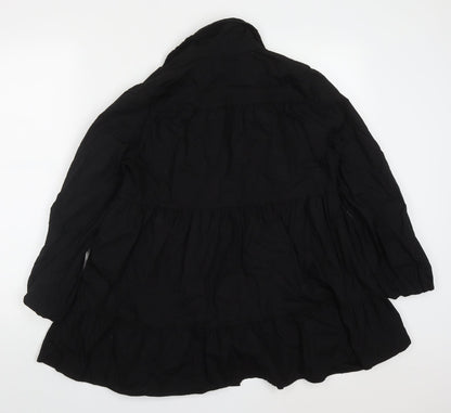 Womens UK Size 10 New Look Black Basic Button-Up