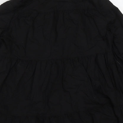 Womens UK Size 10 New Look Black Basic Button-Up