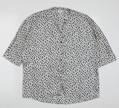 Womens UK Size 10 River Island White Basic Button-Up