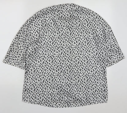 Womens UK Size 10 River Island White Basic Button-Up