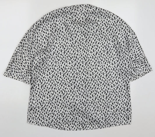 Womens UK Size 10 River Island White Basic Button-Up