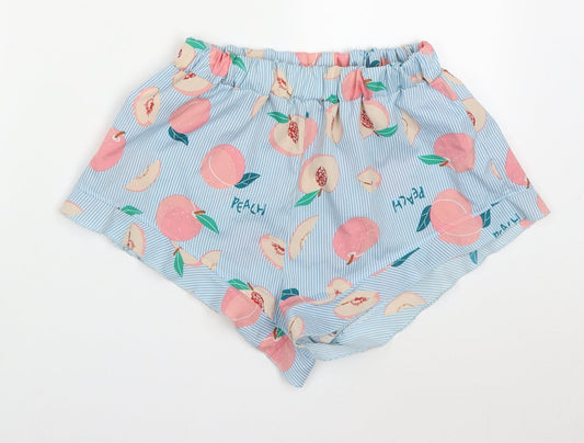 SheIn Womens Multicoloured Striped Polyester Mom Shorts Size M  Regular  - Peach Pyjama Shorts