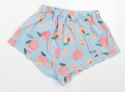 SheIn Womens Multicoloured Striped Polyester Mom Shorts Size M  Regular  - Peach Pyjama Shorts