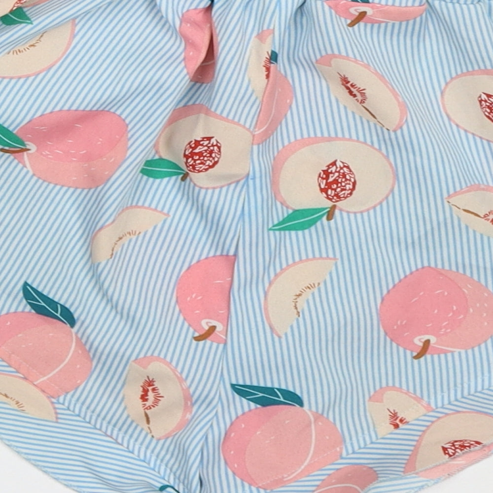 SheIn Womens Multicoloured Striped Polyester Mom Shorts Size M  Regular  - Peach Pyjama Shorts