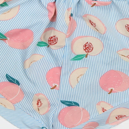 SheIn Womens Multicoloured Striped Polyester Mom Shorts Size M  Regular  - Peach Pyjama Shorts