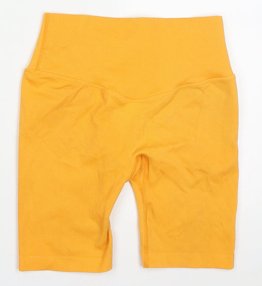 HXME Womens Orange  Nylon Athletic Shorts Size 24 in L7 in Regular  - HXME Fitness
