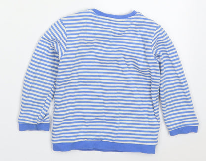Marks and Spencer Boys Blue Striped Cotton Pullover Sweatshirt Size 2-3 Years  Pullover - Save the Planet