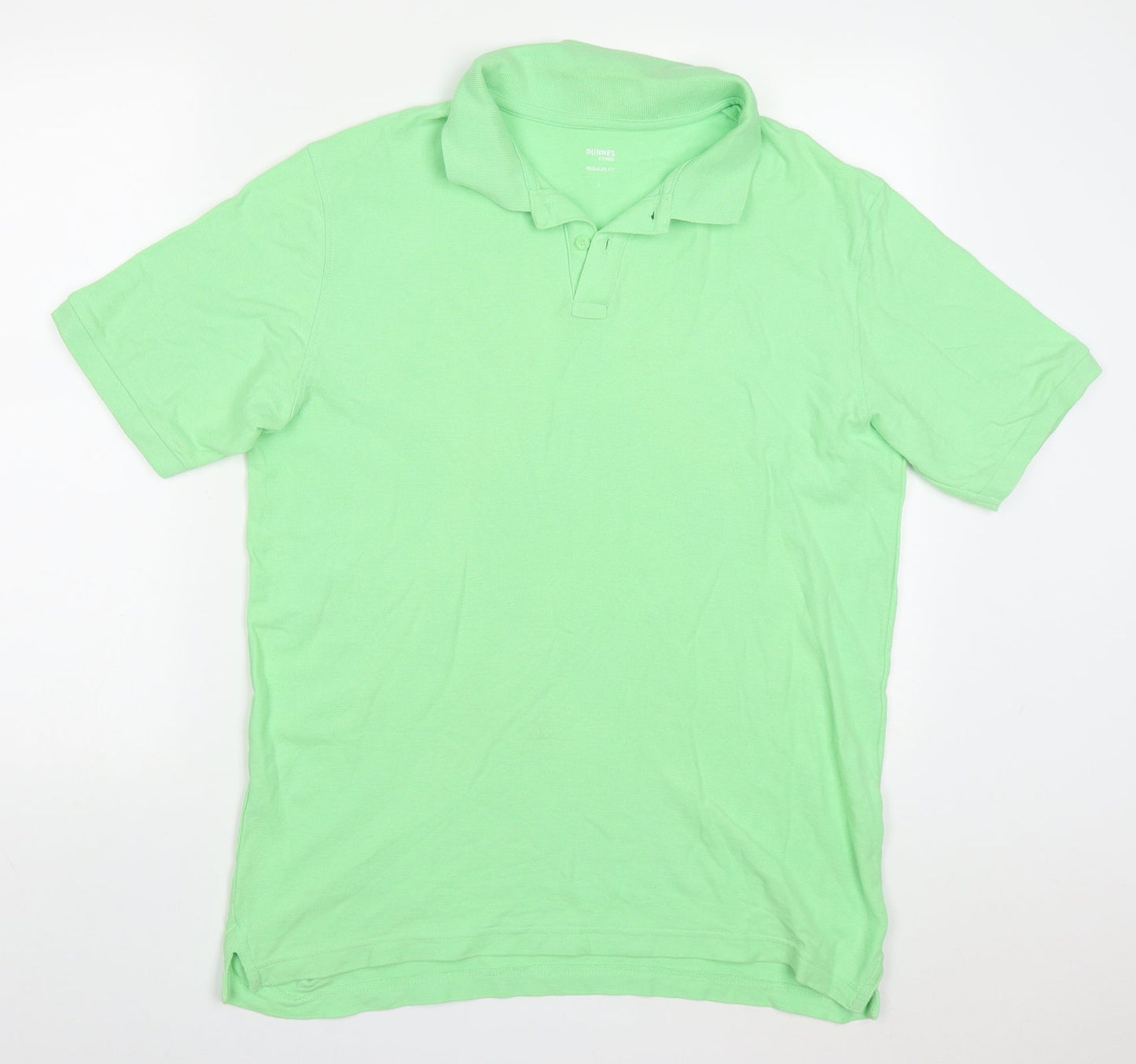 Dunnes Mens Green  Cotton  Polo Size L Collared Pullover