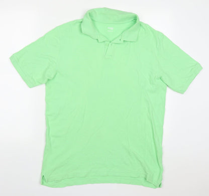 Dunnes Mens Green  Cotton  Polo Size L Collared Pullover