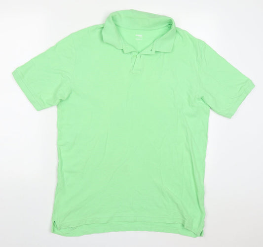 Dunnes Mens Green  Cotton  Polo Size L Collared Pullover