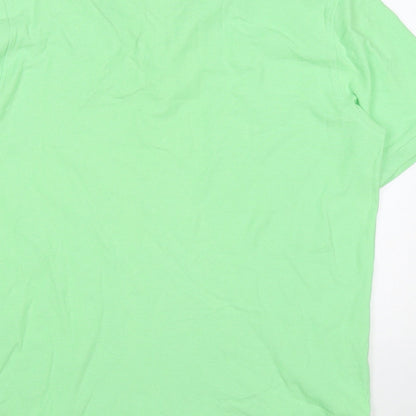 Dunnes Mens Green  Cotton  Polo Size L Collared Pullover