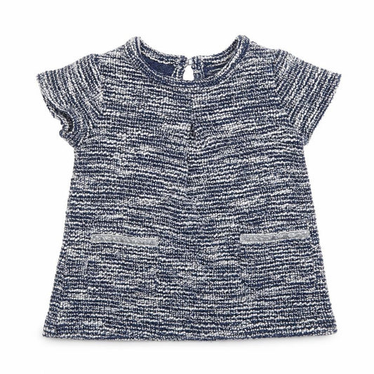 Primark Girls Blue  Cotton A-Line  Size 6-9 Months  Crew Neck Button