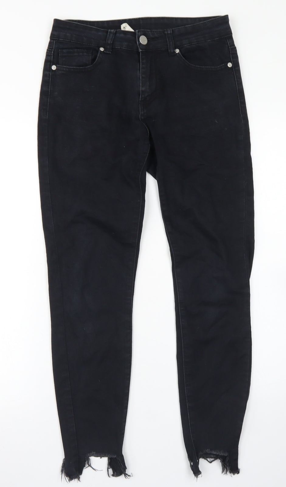 Ashley Mason Womens Black  Cotton Skinny Jeans Size 28 in L26 in Regular Button