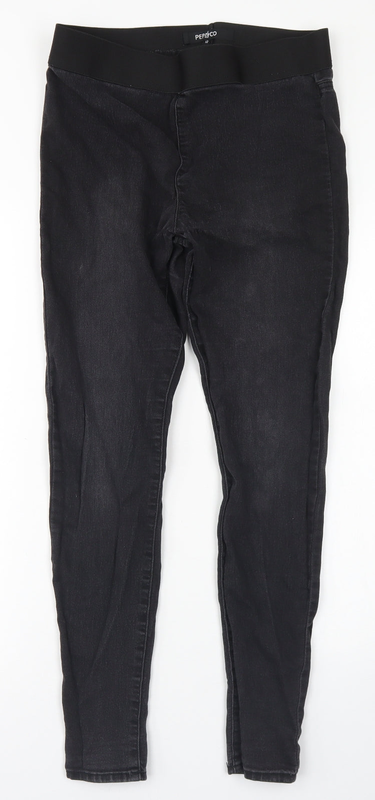 Pep & Co Womens Black  Cotton Jegging Jeans Size 12 L27 in Regular