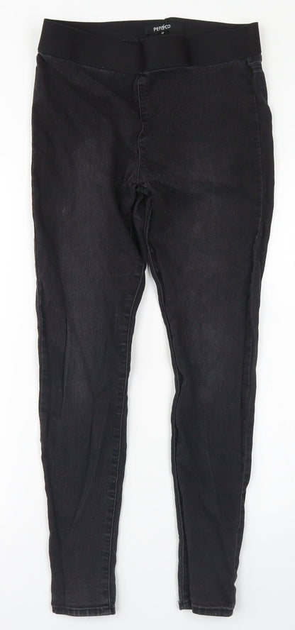 Pep & Co Womens Black  Cotton Jegging Jeans Size 12 L27 in Regular