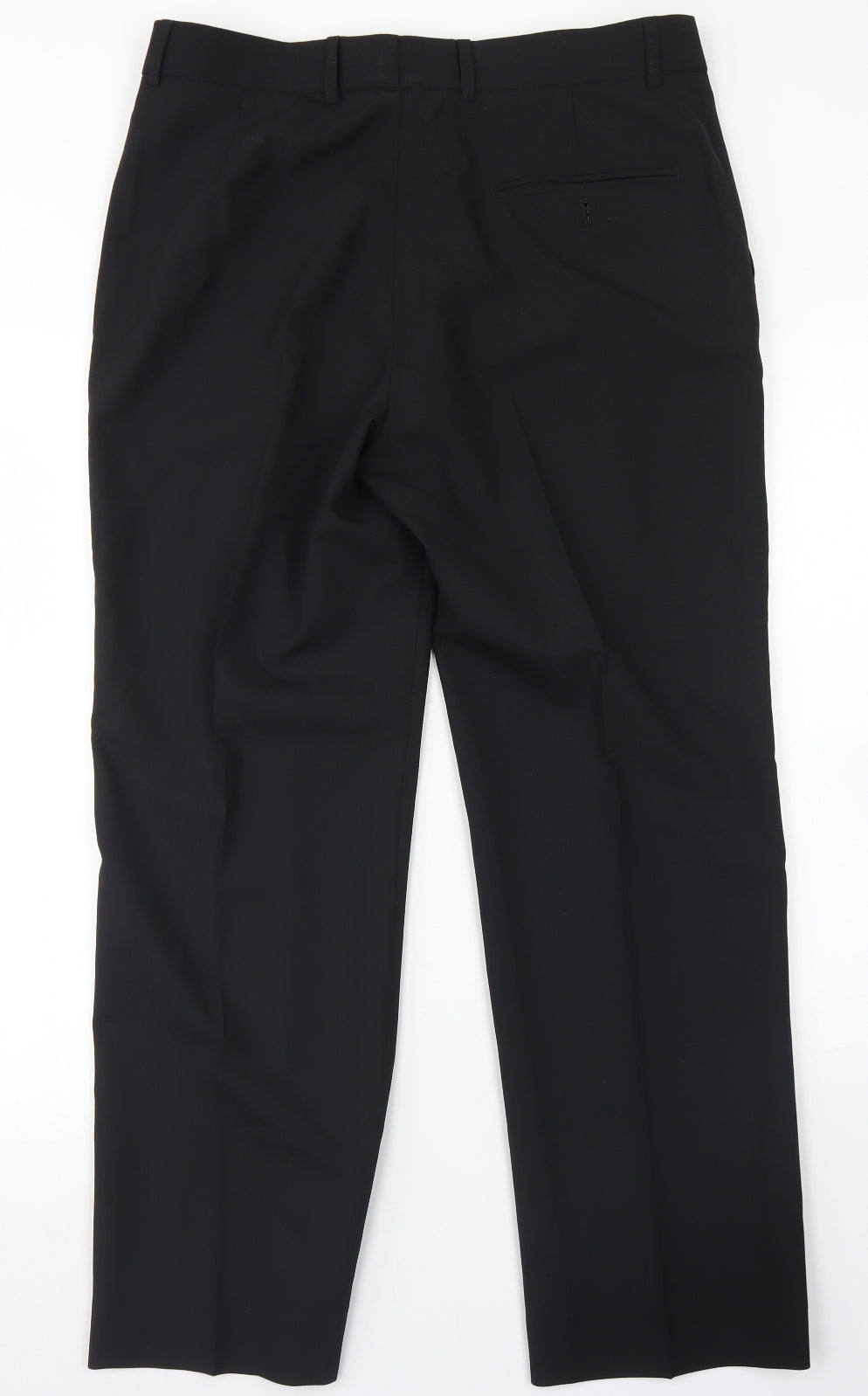 Preworn Mens Black  Polyester Dress Pants Trousers Size 34 in L28 in Regular Hook & Eye