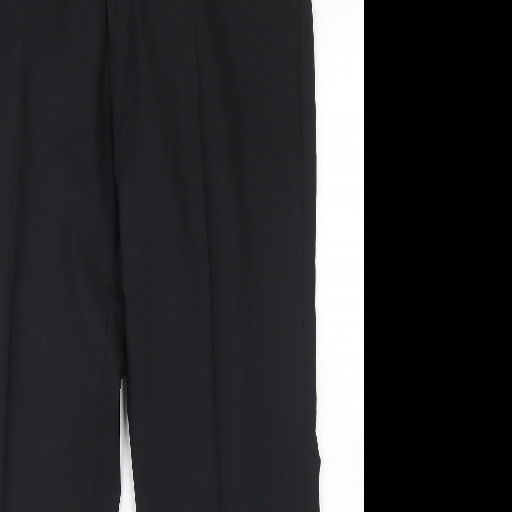 Preworn Mens Black  Polyester Dress Pants Trousers Size 34 in L28 in Regular Hook & Eye