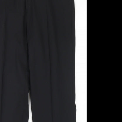 Preworn Mens Black  Polyester Dress Pants Trousers Size 34 in L28 in Regular Hook & Eye