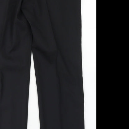 Preworn Mens Black  Polyester Dress Pants Trousers Size 34 in L28 in Regular Hook & Eye