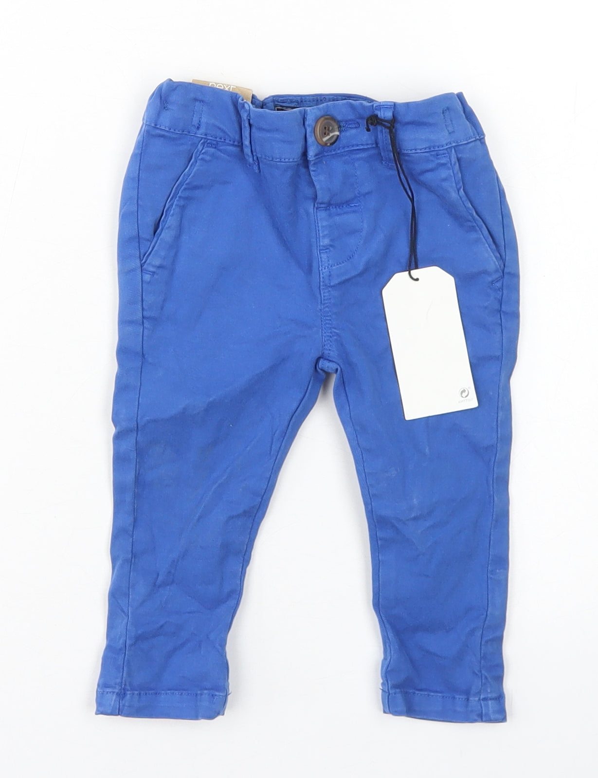 NEXT Boys Blue  Cotton Capri Jeans Size 3-6 Months  Button