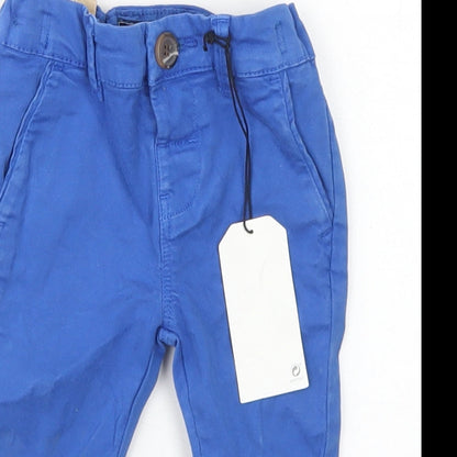 NEXT Boys Blue  Cotton Capri Jeans Size 3-6 Months  Button
