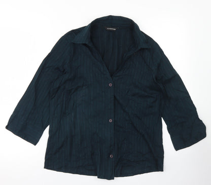 Wrdrobe Womens Blue  Cotton Basic Button-Up Size 12 Collared