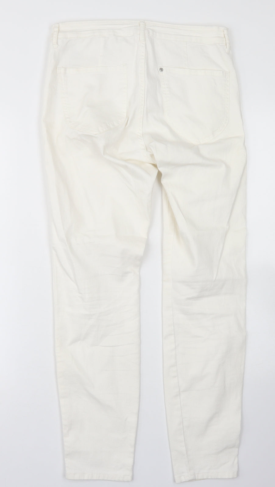 &Denim Womens White  Cotton Skinny Jeans Size 30 in L27 in Regular Button